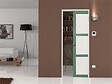GD MENUISERIES - Porte Coulissante Vert Sauge RAL 6021 Vitrée H204 x L83 cm, Galandage, kit de finition - vignette