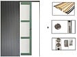 GD MENUISERIES - Porte Coulissante Vert Sauge RAL 6021 Vitrée H204 x L73 cm, Galandage, kit de finition - vignette