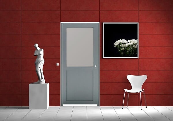 GD MENUISERIES - Bloc Porte Athena Gris Clair Vitrée H204 x L73 cm Côte Tableau P.Gauche - large