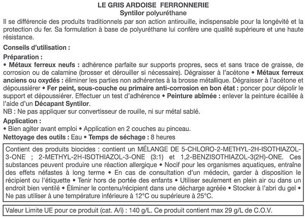 CENTRALE BRICO - Peinture ferronnerie extérieur SYNTILOR, gris ardoise, 0.25 l - large