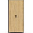 ID MARKET - Armoire 2 portes DETROIT penderie 80 cm avec étagères rangement maxi capacité design industriel - vignette