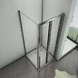 AICA SANITAIRE - AICA cabine de douche pliante 90x90x185cm, porte de douche pliante 90cm avec une paroi de douche fixe, verre de sécurité et transparent - vignette
