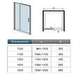 AICA SANITAIRE - AICA porte de douche noire 160x195cm porte de douche avec l'amortisseur porte de douche coulissante en 8mm verre anticalcaire - vignette