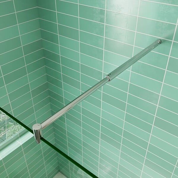 AICA SANITAIRE - AICA paroi de douche 70x200cm avec retour pivotant 50x200cm en 8mm verre securit, paroi de douche à l'italienne avec une barre de fixation 70-120cm en cylindrique - large
