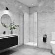 AICA SANITAIRE - AICA porte de douche battante 100x180cm profilé blanc en 5mm verre anticalcaire porte de douche Hauteur 180cm Installation en niche - vignette