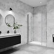 AICA SANITAIRE - AICA porte de douche pivotante 100x195cm porte de douche pliante avec un élément fixe en 6mm verre anticalcaire - vignette