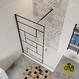 AICA SANITAIRE - Aica Paroi De Douche 120x200cm Paroi De Douche à L'italienne En 8mm Verre Anticalcaire Style Moderne avec barre de fixation extensible noire 73-120cm - vignette