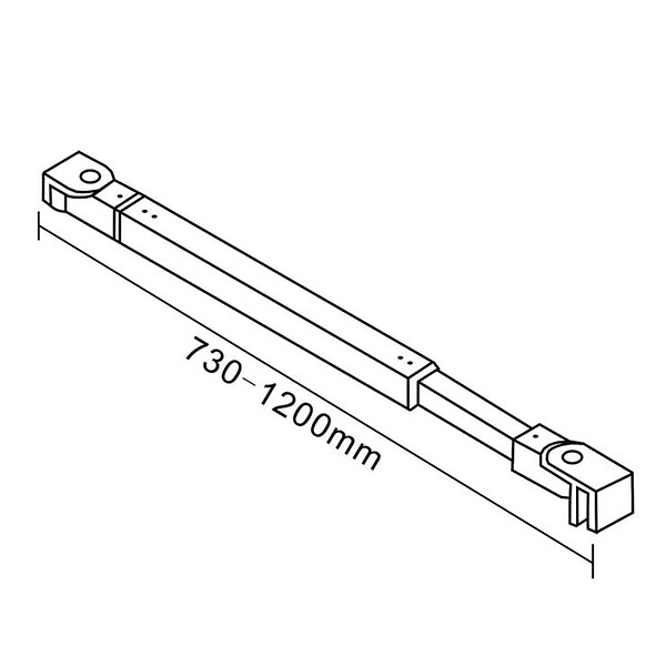 AICA SANITAIRE - Aica Paroi De Douche 120x200cm Paroi De Douche à L'italienne En 8mm Verre Anticalcaire Style Moderne avec barre de fixation extensible noire 73-120cm - large