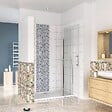 AICA SANITAIRE - AICA Porte de douche pivotante en 6mm verre securit anticalcaire porte de douche 110cm avec 1 élément fixe Hauteur 187cm - vignette