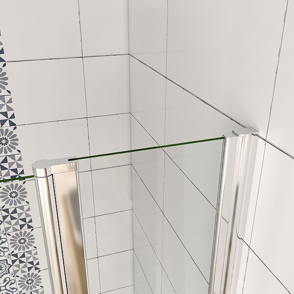 AICA SANITAIRE - AICA Porte de douche pivotante en 6mm verre securit anticalcaire porte de douche 110cm avec 1 élément fixe Hauteur 187cm - large