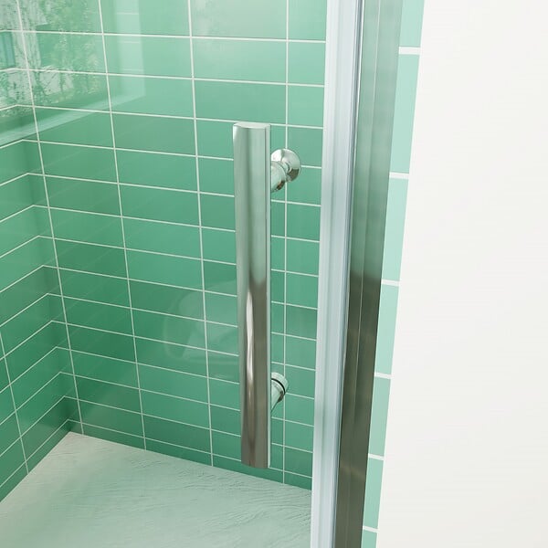 AICA SANITAIRE - AICA porte de douche 100x180cm porte de douche pivotante en niche 5mm verre anticalcaire porte de douche hauteur 180 cm - large