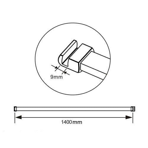 AICA SANITAIRE - AICA paroi de douche 100x200cm paroi de douche à l'italienne en 8mm verre anticalcaire style moderne avec barre de fixation noire 140cm - large
