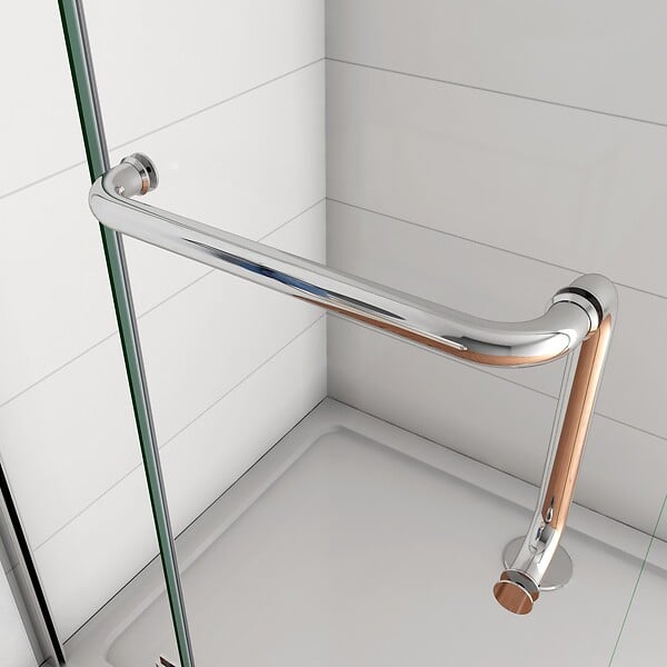 AICA SANITAIRE - AICA Paroi de douche pivotante 87cm en verre anticalcaire paroi de douche hauteur 190cm, porte-serviette - large
