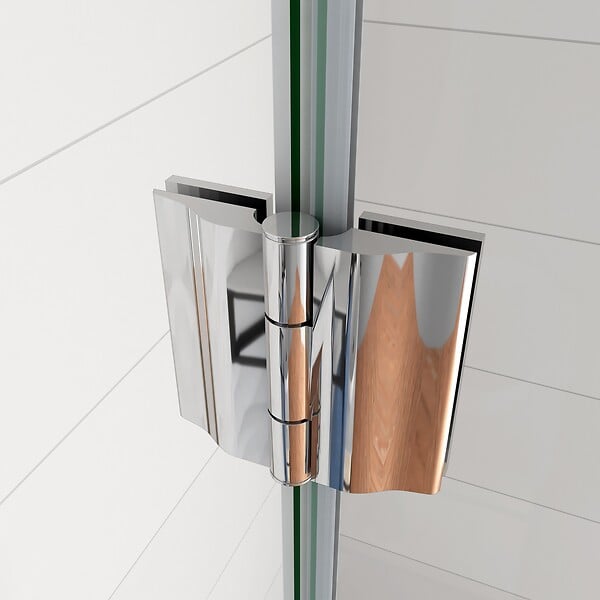 AICA SANITAIRE - AICA Paroi de douche pivotante 87cm en verre anticalcaire paroi de douche hauteur 190cm, porte-serviette - large