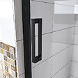 AICA SANITAIRE - AICA porte de douche pivotante 120x185cm porte de douche noire en 6mm verre anticalcaire installation en niche - vignette