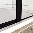 AICA SANITAIRE - AICA porte de douche pivotante 120x185cm porte de douche noire en 6mm verre anticalcaire installation en niche - vignette