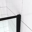 AICA SANITAIRE - AICA porte de douche pivotante 120x185cm porte de douche noire en 6mm verre anticalcaire installation en niche - vignette