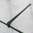 AICA SANITAIRE - AICA paroi de douche noire 90x200cm paroi de douche à l'italienne en 8mm verre anticalcaire avec barre de fixation noire 90cm en carré - vignette