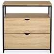 ID MARKET - Commode 2 tiroirs DETROIT 80 cm design industriel avec étagère - vignette