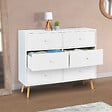 ID MARKET - Commode 6 tiroirs EMMIE 110 cm scandinave blanc - vignette