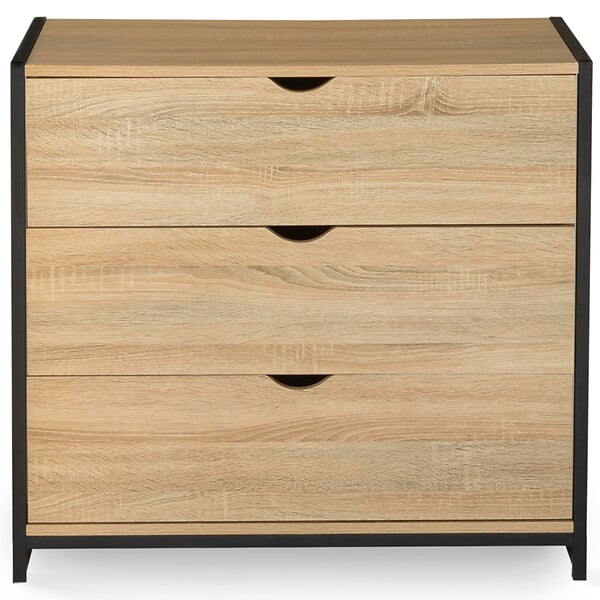 ID MARKET - Commode 3 tiroirs DETROIT 80 cm design industriel - large