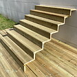 VINUOVO - BERLIN Escalier extérieur bois 7 marches H 122cm L-160cm - avec contre marche - vignette