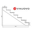 VINUOVO - BERLIN Escalier extérieur bois 7 marches H 122cm L-160cm - avec contre marche - vignette