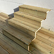 VINUOVO - BERLIN Escalier extérieur bois 4 marches H 71cm L-100cm - avec contre marche - vignette