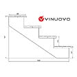 VINUOVO - BERLIN Escalier extérieur bois 4 marches H 71cm L-140cm - avec contre marche - vignette