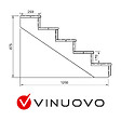 VINUOVO - BERLIN Escalier extérieur bois 5 marches H 88cm L-160cm - avec contre marche - vignette