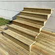 VINUOVO - BERLIN Escalier extérieur bois 6 marches H 105cm L-140cm - avec contre marche - vignette
