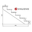 VINUOVO - BERLIN Escalier extérieur bois 6 marches H 105cm L-140cm - avec contre marche - vignette