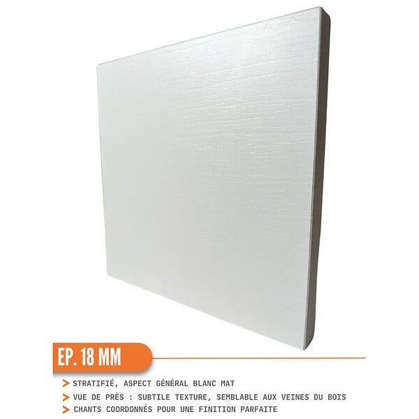 CUISINEANDCIE - Cuisineandcie - Meuble haut de cuisine Eco Blanc 2 portes L 80 cm - large