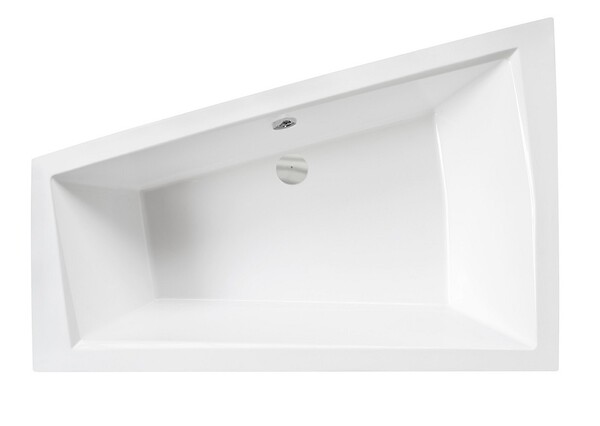 BESCO - Baignoire asymétrique blanche encastrée 180 cm x 125 cm + repose tête - INTIMA DUO SLIM - droite - large