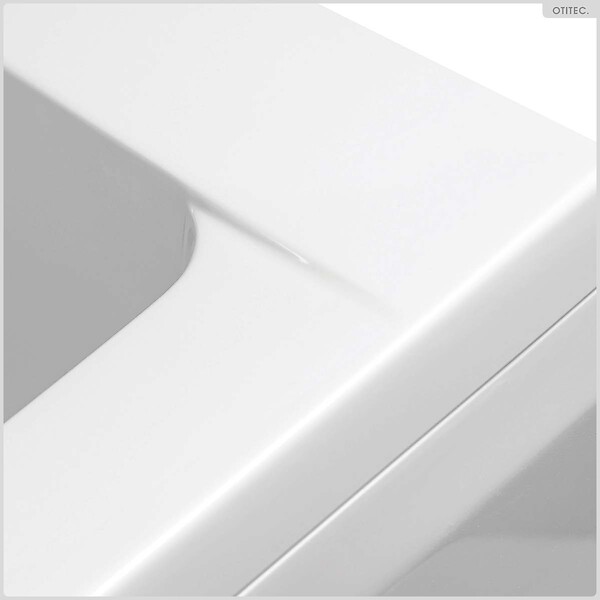 OTITEC - Baignoire rectangulaire - 180 x 80 cm - avec Habillage Polystyrène - Pieds - Vidage Chrome - QUADRO - large