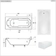 BESCO - Baignoire rectangulaire - 150 x 70 cm - sans Habillage - avec Pieds - Vidage Chrome - BONA - vignette