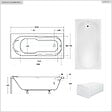 BESCO - Baignoire rectangulaire - 170 x 70 cm - sans Habillage - avec Pieds - Repose-tête - Vidage Chrome - BONA - vignette