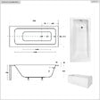 BESCO - Baignoire rectangulaire - 160 x 75 cm - sans Habillage - avec Pieds - Vidage Chrome - TALIA - vignette