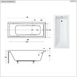 BESCO - Baignoire rectangulaire - 140 x 70 cm - avec Habillage Polystyrène - Pieds - Vidage Chrome - MODERN SLIM - vignette