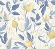 AS CREATION - Pv/int bourgeons bleu - vignette