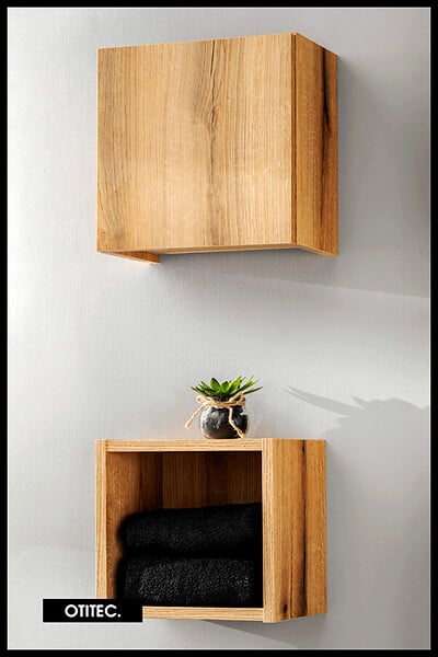 OTITEC - Cube de rangement - 25 cm - Oak - VOLTA - large