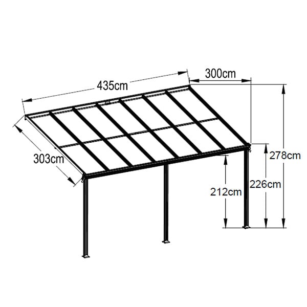 CERLAND - PERGOLA ALU 4,35X3,03X2,78M - large