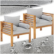 TECTAKE - Fauteuil de jardin Boka, bois lasuré, supporte env. 120 kg marron - vignette
