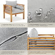 TECTAKE - Fauteuil de jardin Boka, bois lasuré, supporte env. 120 kg marron - vignette