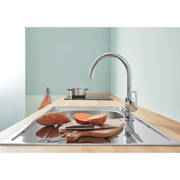 GROHE - Mitigeur d'évier Bauloop 2020 GROHE 31368001 - monocommande - col de cygne - chrome - large
