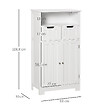 KLEANKIN - Meuble bas de salle de bain multi-rangements grande niche 2 tiroirs placard double porte avec étagère MDF blanc - vignette
