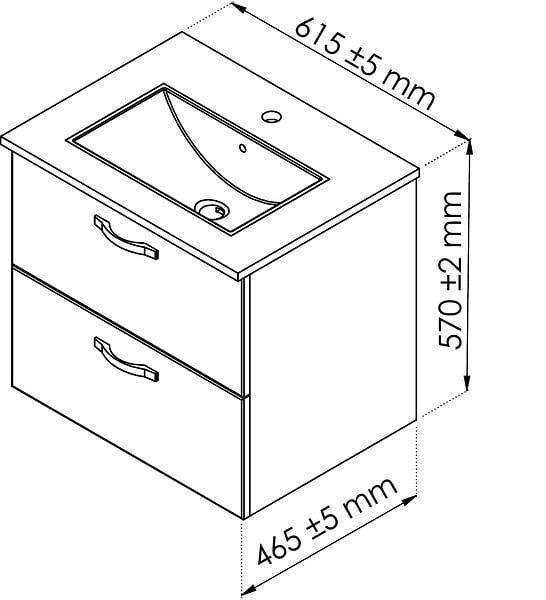 ONDEE - Ensemble caisson + vasque MIXY - 60cm - Blanc - Mélaminé - Livré en kit - large