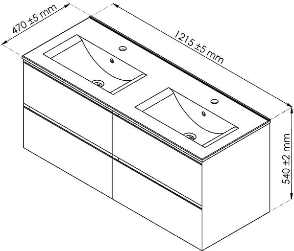 ONDEE - Meuble de salle de bain à suspendre MAX - L120cm - Anthracite - Brillant - Livré monté - large