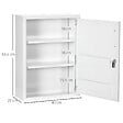 KLEANKIN - Armoire à pharmacie 2 étagères 3 niv. verrouillables dim. 40L x 15l x 53H cm 2 clés logo croix acier blanc - vignette