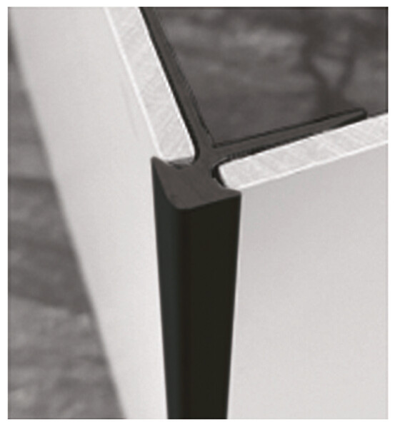 ONDEE - Profilé panneau mural angle extérieur noir 4mm - large
